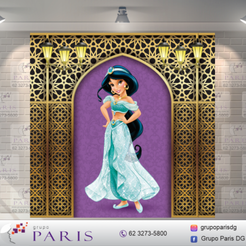 Painel Sublimado Jasmine e Aladdin